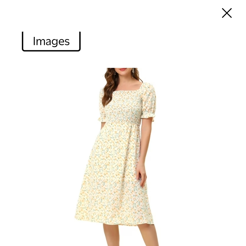 Chic Cream Floral Midi Dress